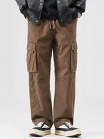 Men's Full Size Drawstring Wide Leg Cargo Pants Plus Size