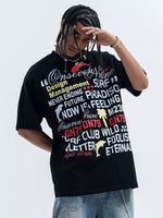 Men's Letter Round Neck Short Sleeve T-Shirt