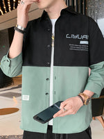 Children's Plus Size Two-Tone Casual Button-Down Shirt