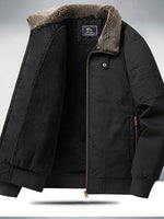 Men's Plus Size Sherpa Lined Zip Up Jacket